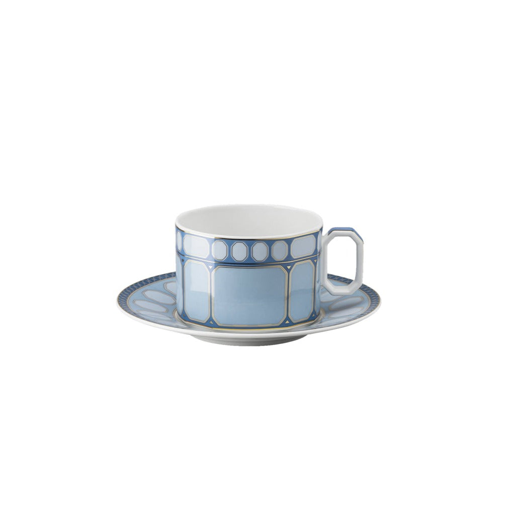 ROSENTHAL Signum Azure Mavi Porselen Kahve/Çay Fincan ve Tabağı D’Maison 