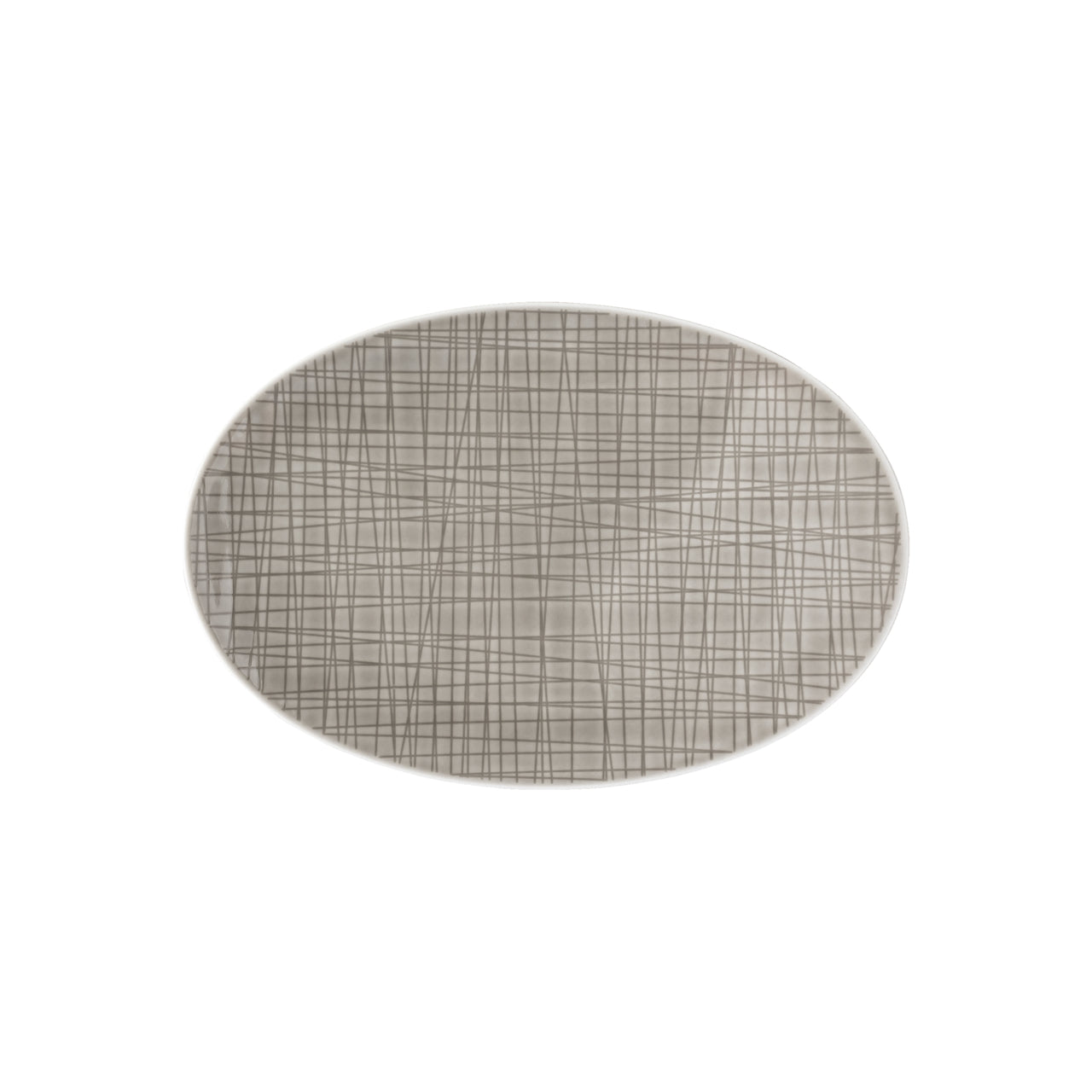 ROSENTHAL Mesh Gri Oval Porselen Servis Tabağı 25 cm D’Maison 