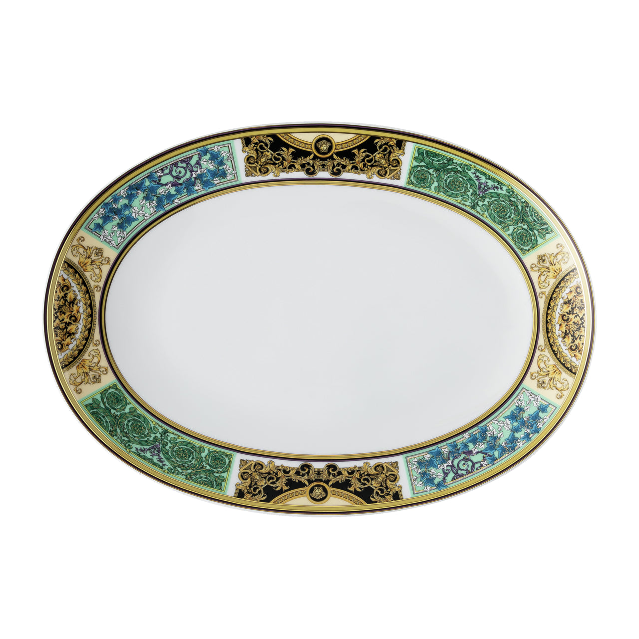 VERSACE Barocco Mosaic Oval Porselen Servis Tabağı 33 cm D’Maison 