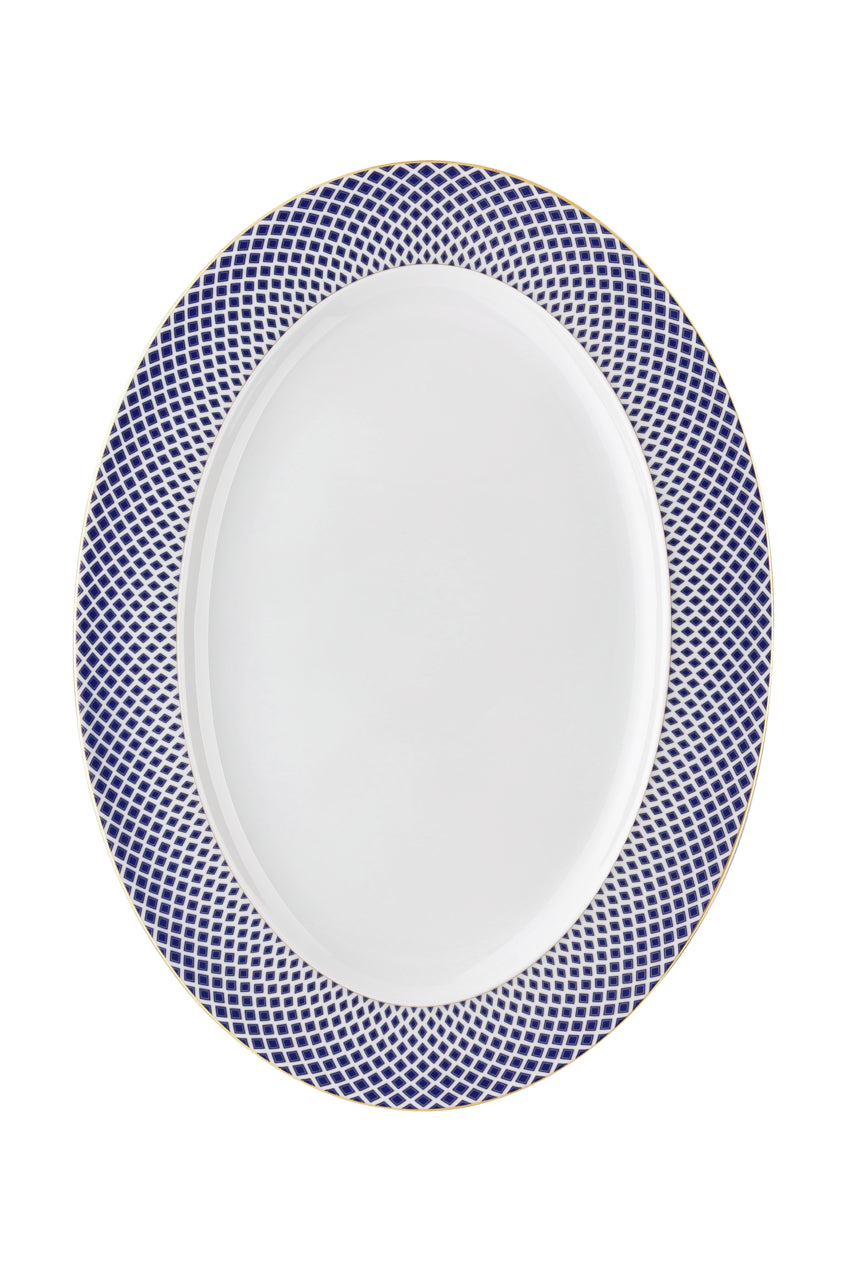 ROSENTHAL Francis Carreau Lacivert Oval Porselen Servis Tabağı 40 cm D’Maison 