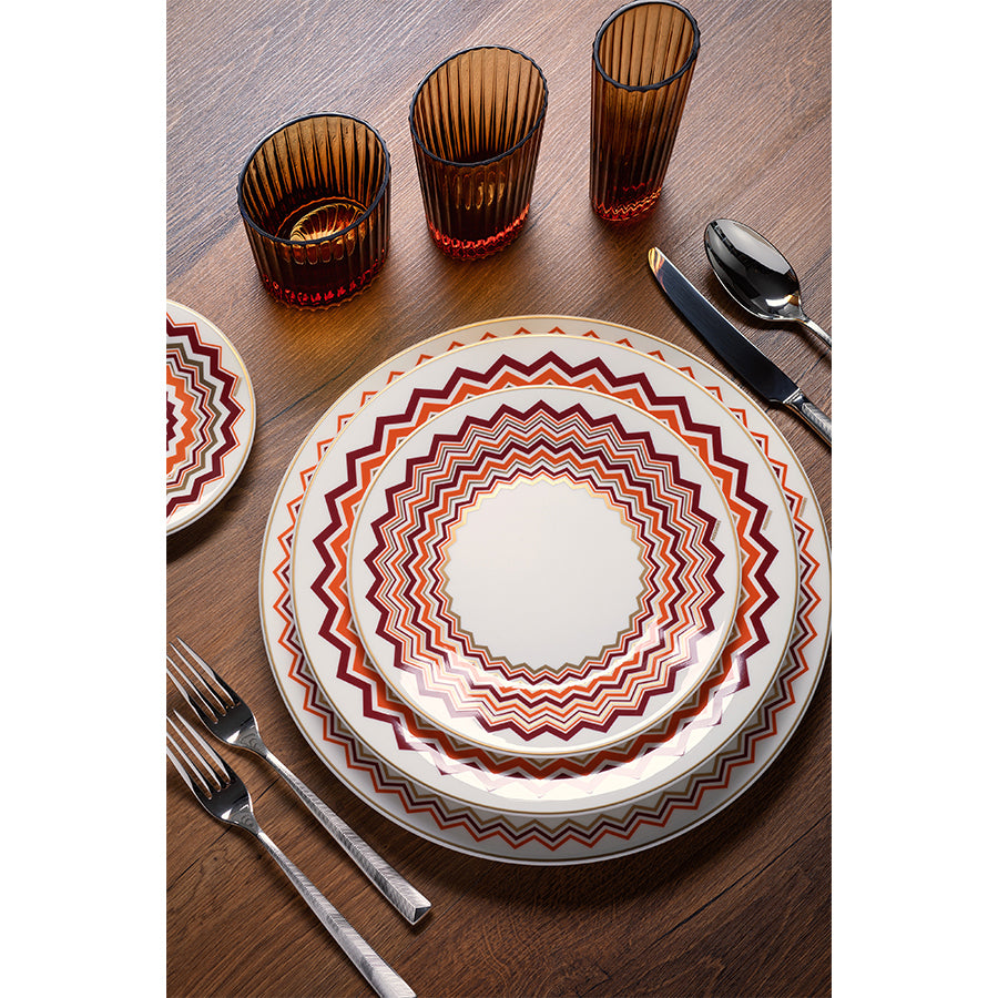 MISSONI HOME Iconic Turuncu Bordo Porselen Çukur Tabak 22 cm D’Maison 