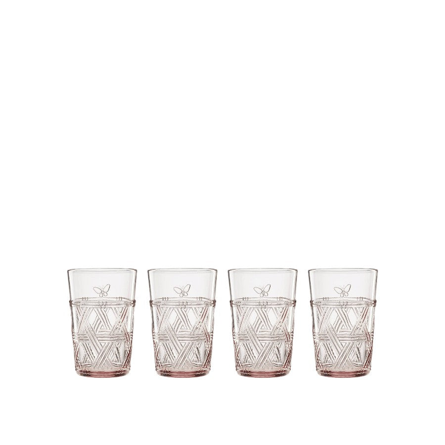 LENOX Butterfly Pembe Su/Meşrubat Bardağı 4'lü Set D’Maison 