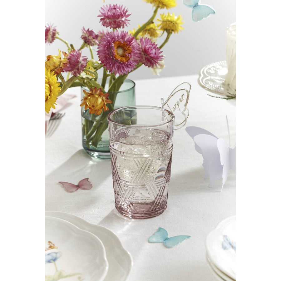 LENOX Butterfly Pembe Su/Meşrubat Bardağı 4'lü Set D’Maison 