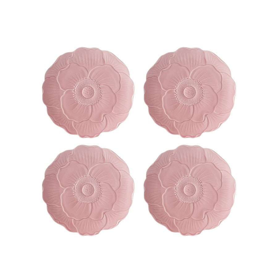 Butterfly Pembe Porselen Accent Tabağı 4'lü Set 23 cm