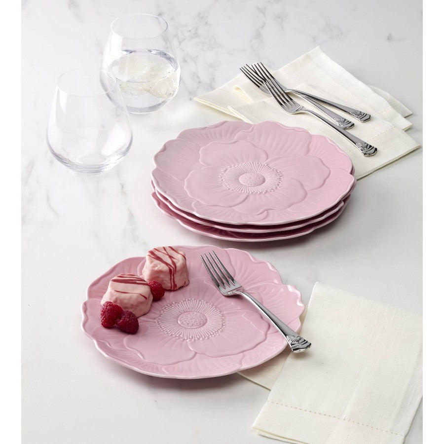 Butterfly Pembe Porselen Accent Tabağı 4'lü Set 23 cm