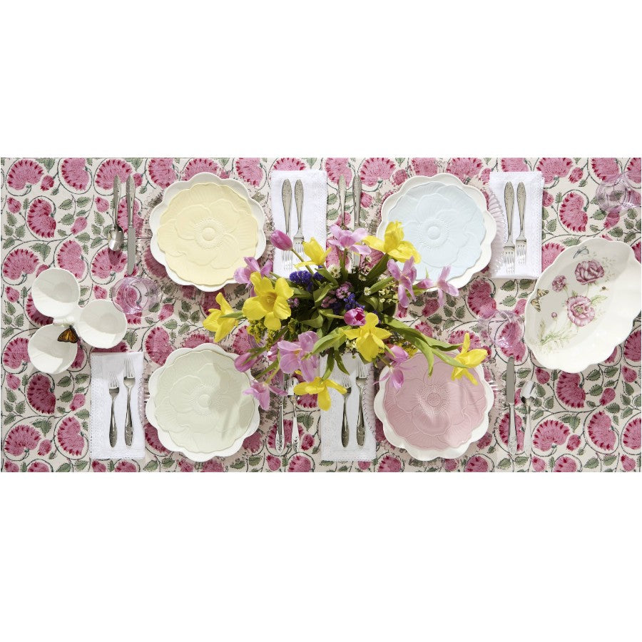 Butterfly Pembe Porselen Accent Tabağı 4'lü Set 23 cm