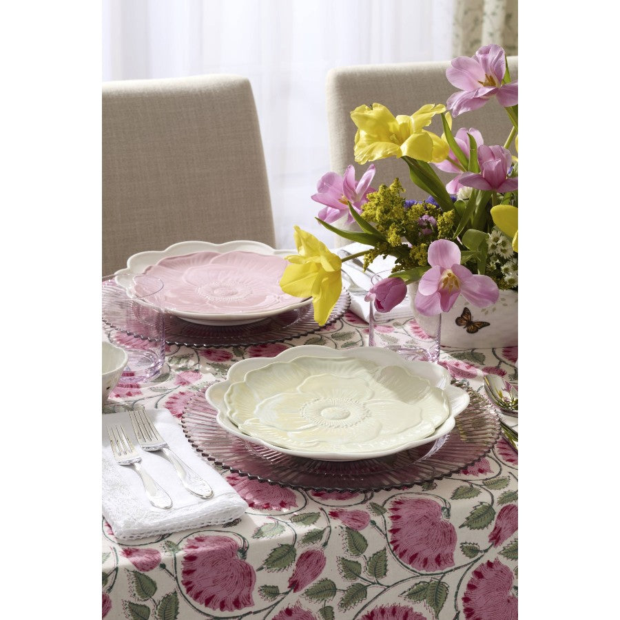 Butterfly Pembe Porselen Accent Tabağı 4'lü Set 23 cm