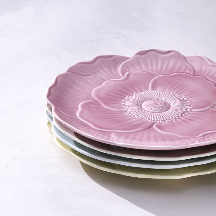 Butterfly Pembe Porselen Accent Tabağı 4'lü Set 23 cm