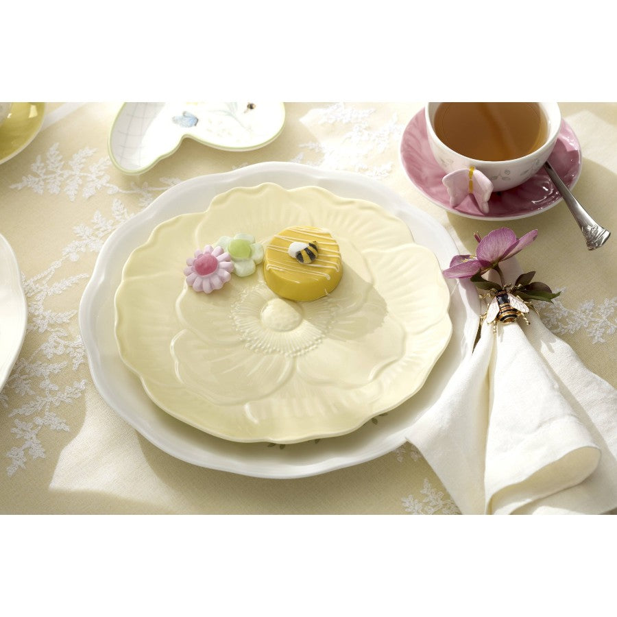 Butterfly Sarı Porselen Accent Tabağı 4'lü Set 23 cm