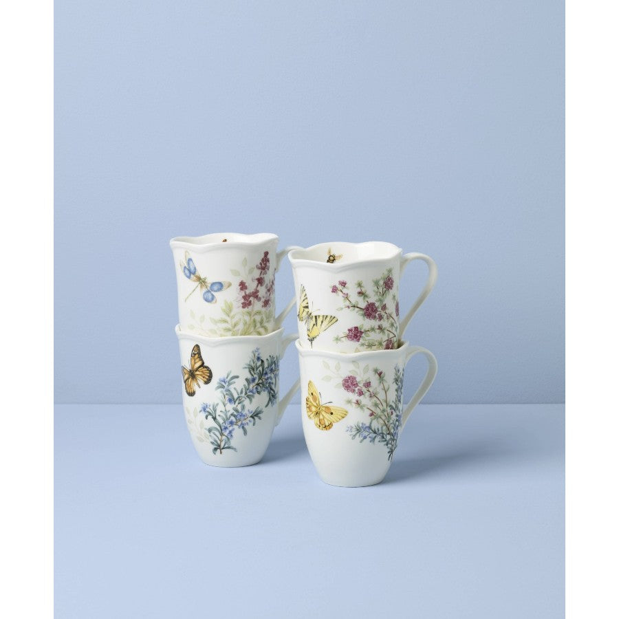 Butterfly Herbs Porselen Kupa 4'lü Set