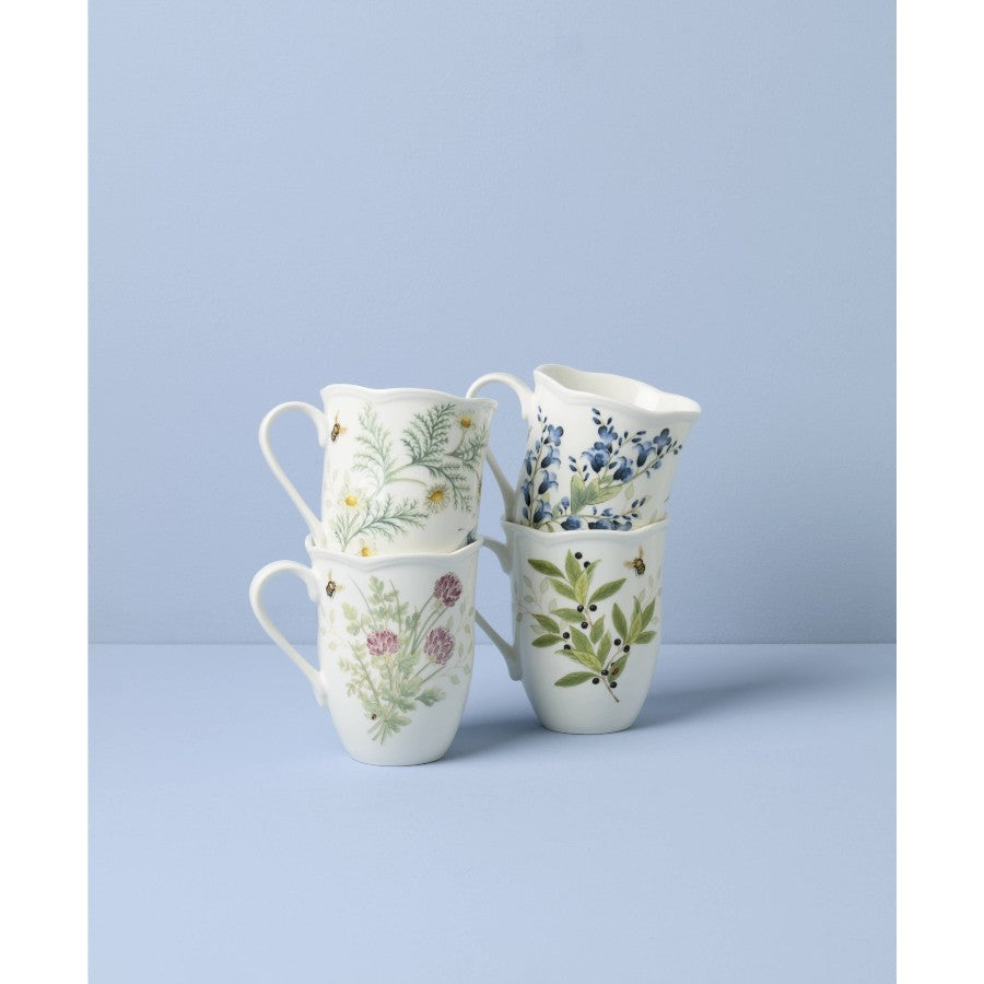 Butterfly Herbs Porselen Kupa 4'lü Set