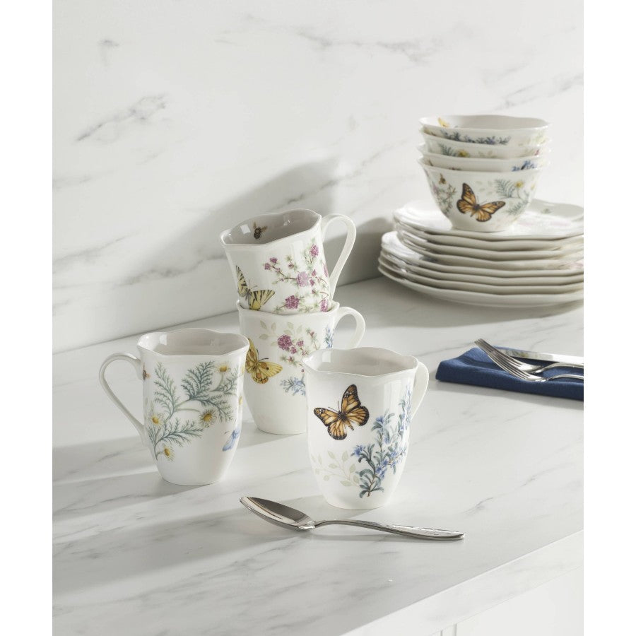 Butterfly Herbs Porselen Kupa 4'lü Set