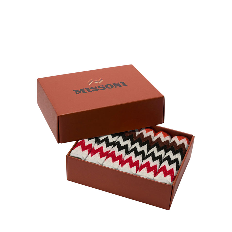 MISSONI HOME Best 156 - Kırmızı Çok Renkli Kutulu El Havlusu Seti 6'lı 30 x 30 cm D’Maison 