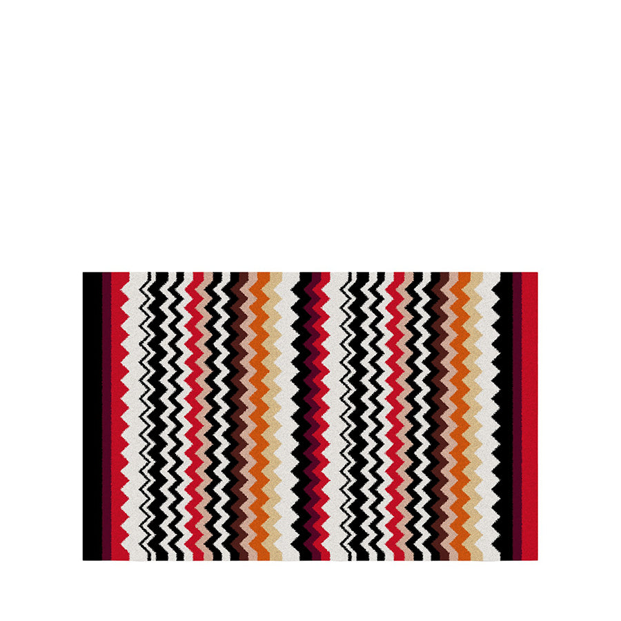 MISSONI HOME Best 156 - Kırmızı Çok Renkli Zigzag Desenli Banyo Halısı 60 x 90 cm D’Maison 