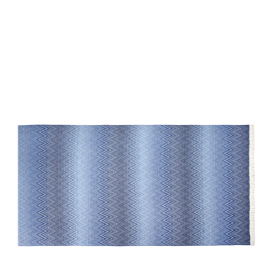 MISSONI HOME Timmy Mavi Beyaz Zigzag Desenli %100 Yün Koltuk Şalı D’Maison 