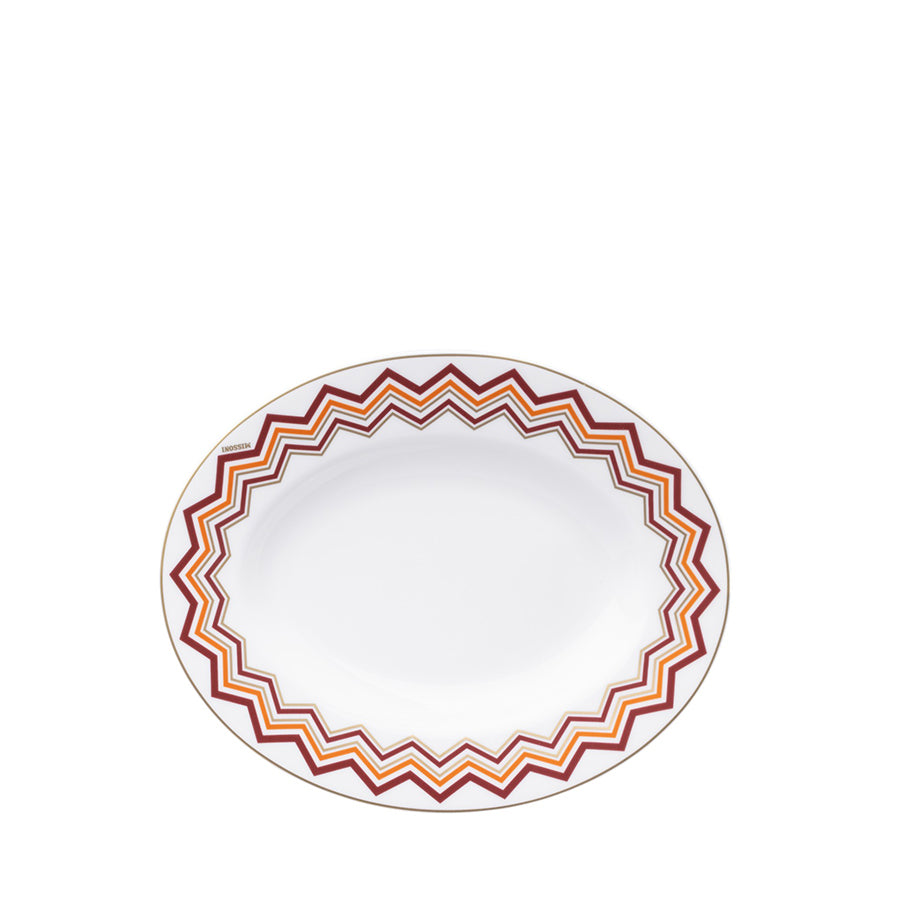 MISSONI HOME Iconic Turuncu Bordo Porselen Oval Servis Tabağı 23 cm D’Maison 