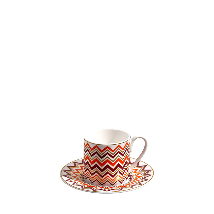 MISSONI HOME Iconic Turuncu Bordo Porselen Türk Kahvesi Fincan ve Tabağı D’Maison 