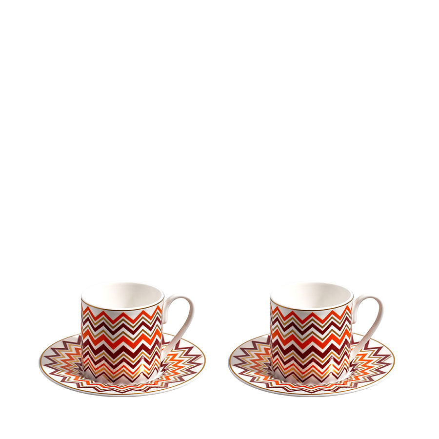 MISSONI HOME Iconic Turuncu Bordo 2 Kişilik Türk Kahvesi Fincan ve Tabağı D’Maison 