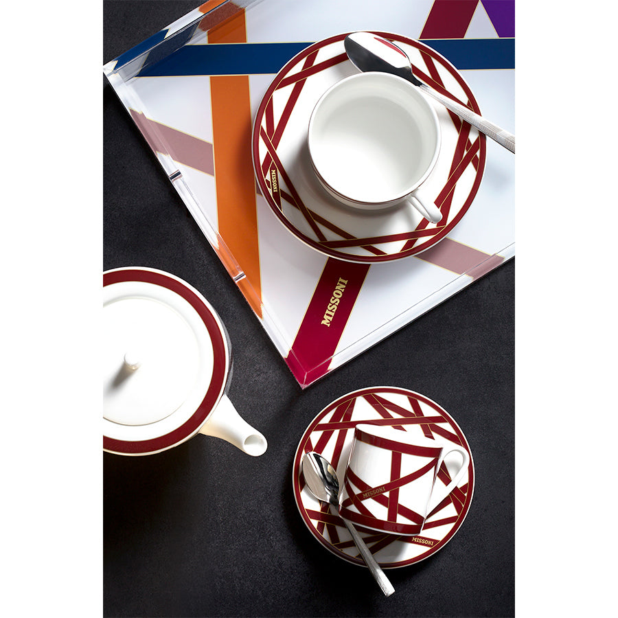 MISSONI HOME Nastri Bordo 2 Kişilik Türk Kahvesi Fincan ve Tabağı D’Maison 