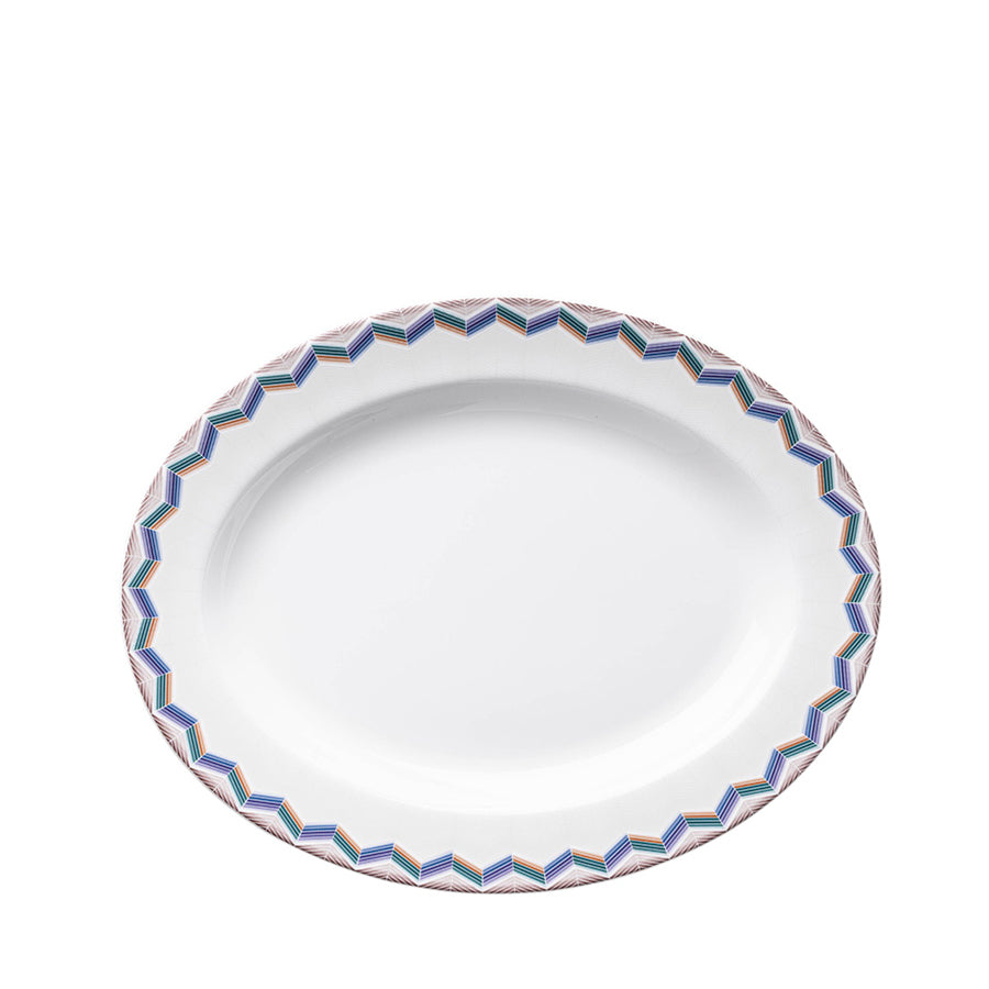 MISSONI HOME Zig Zag Jarris 148 Lacivert Oval Servis Tabağı 36 cm D’Maison 