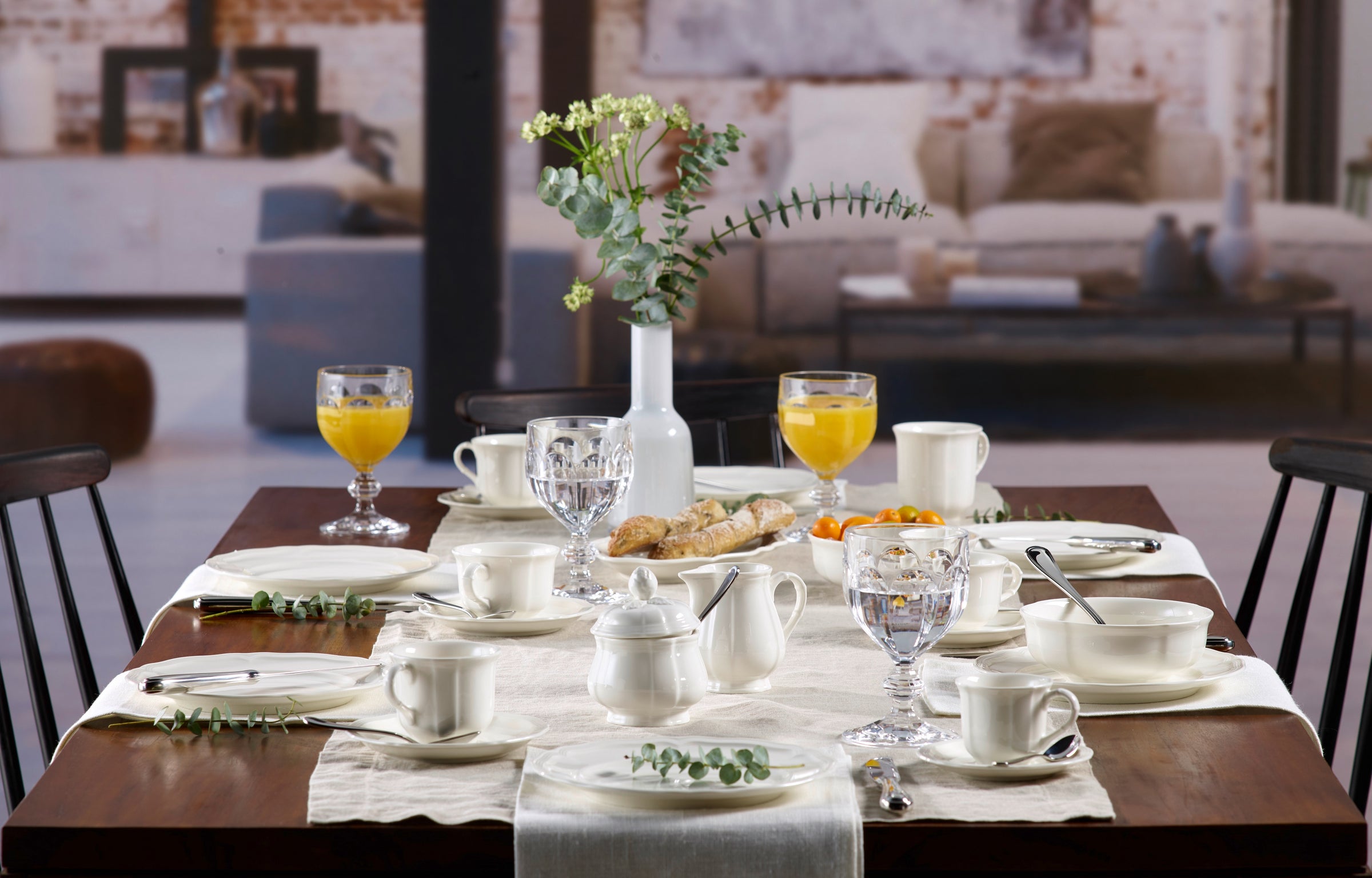 VILLEROY AND BOCH Manoir 12 Kişilik Beyaz 51 Parça Porselen Yemek Takımı D’Maison 