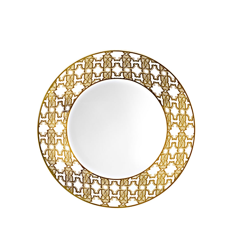 ROBERTO CAVALLI Monogram Gold Altın Dekorlu Porselen Çukur Tabak 22 cm D’Maison 
