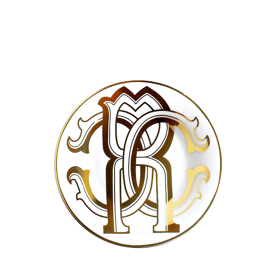 ROBERTO CAVALLI Monogram Gold Altın Dekorlu Porselen Ekmek & Tatlı Tabağı 16,5 cm D’Maison 