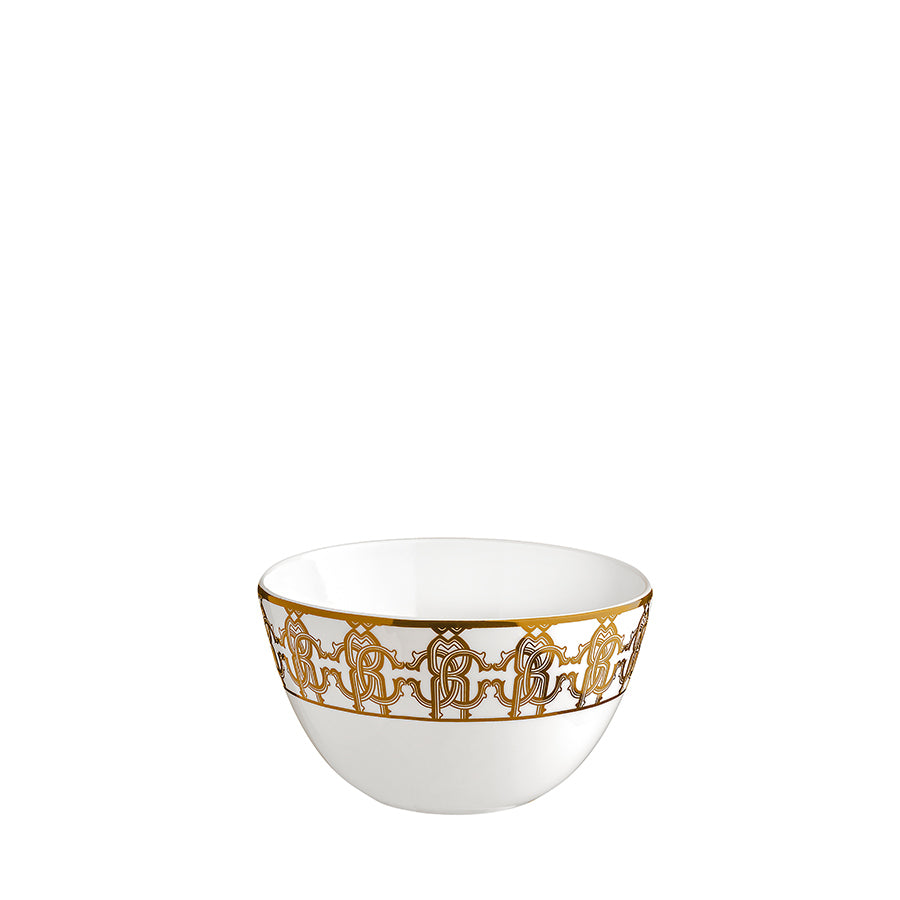 ROBERTO CAVALLI Monogram Gold Altın Dekorlu Porselen Kase 11,5 cm D’Maison 