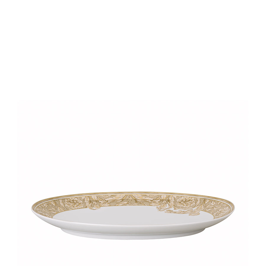 VERSACE Barocco Bej Porselen Oval Servis Tabağı 33 cm D’Maison 