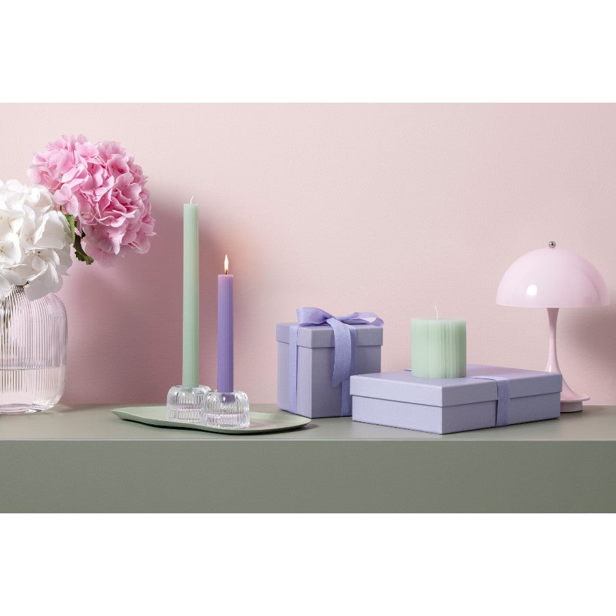 VILLEROY AND BOCH Fleur Mavi Yeşil Şamdan Mum 2Li Set D’Maison 