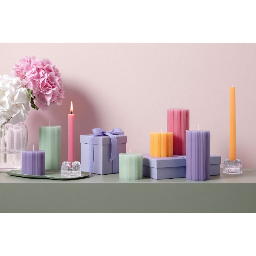 VILLEROY AND BOCH Fleur Turuncu Pembe Şamdan Mum 2Li Set D’Maison 