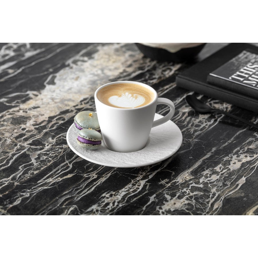 Manufacture Rock Beyaz Porselen Türk Kahvesi Fincan ve Tabağı