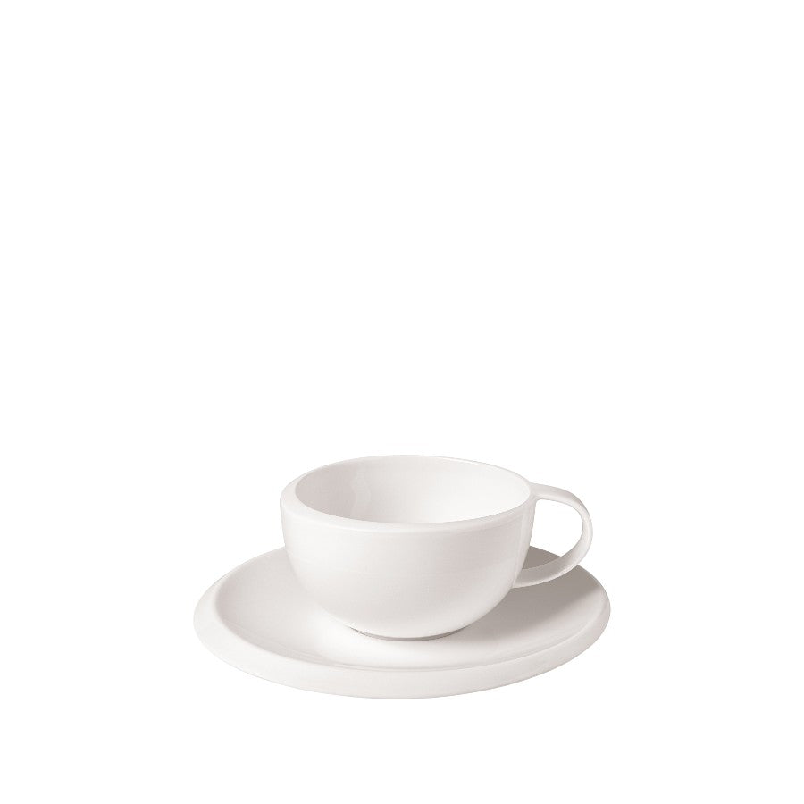 VILLEROY AND BOCH NewMoon Beyaz Porselen Kahve, Çay Fincan ve Tabağı D’Maison 