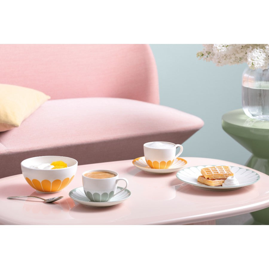 VILLEROY AND BOCH Fleur Vert Yeşil Porselen Kahve,Çay Fincan ve Tabağı D’Maison 