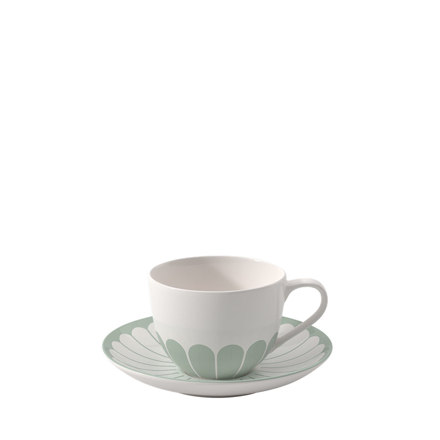 VILLEROY AND BOCH Fleur Vert Yeşil Porselen Kahve ve Çay Fincanı D’Maison 