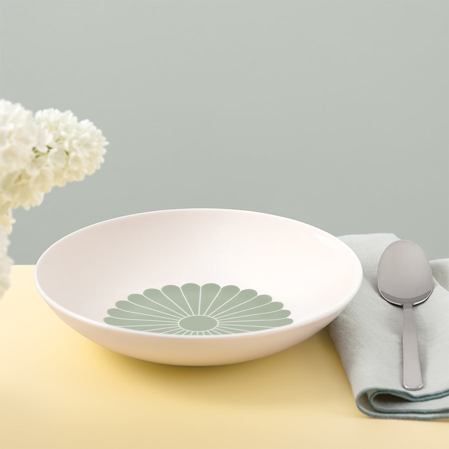 VILLEROY AND BOCH Fleur Vert Yeşil Porselen Çukur Tabak 24 cm D’Maison 