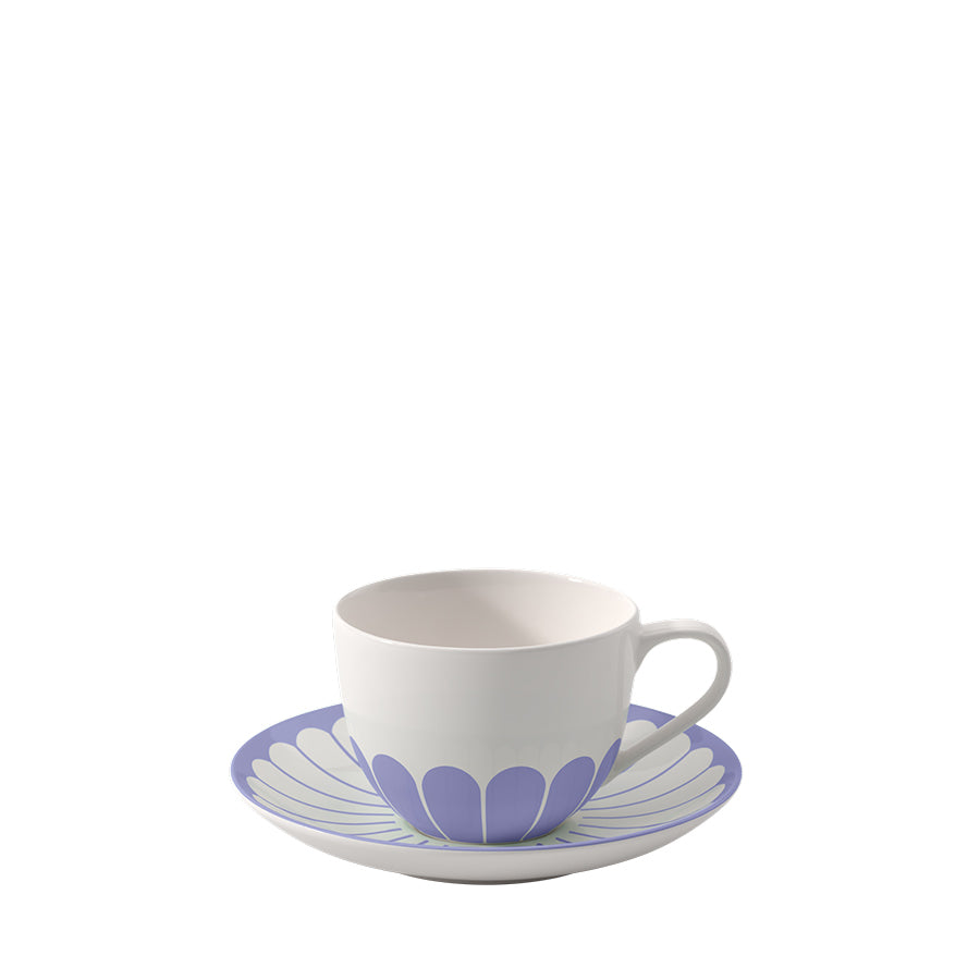 VILLEROY AND BOCH Fleur Bleu Mavi Porselen Kahve ve Çay Fincanı D’Maison 