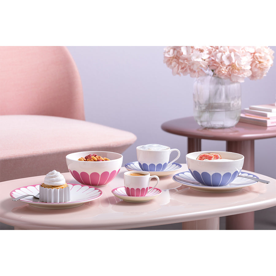 VILLEROY AND BOCH Fleur Bleu Mavi Porselen Kahve ve Çay Fincanı D’Maison 