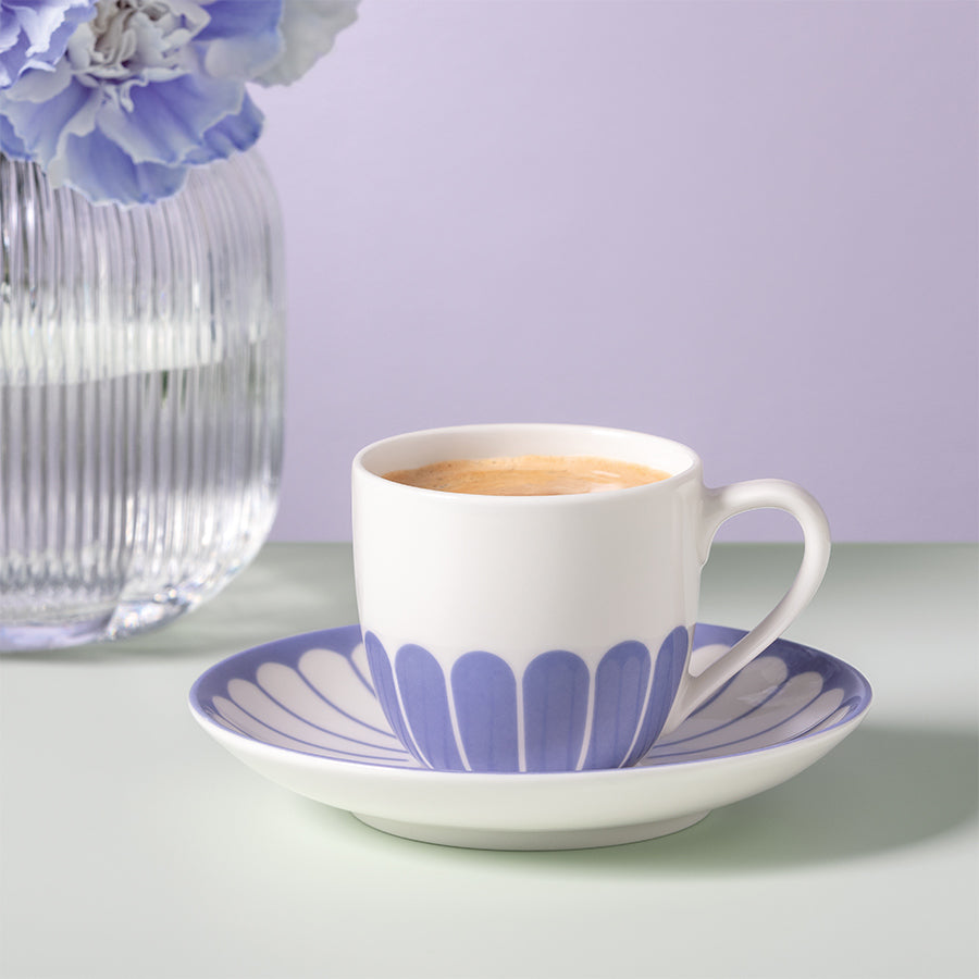 VILLEROY AND BOCH Fleur Bleu Mavi Porselen Türk Kahvesi Fincanı D’Maison 