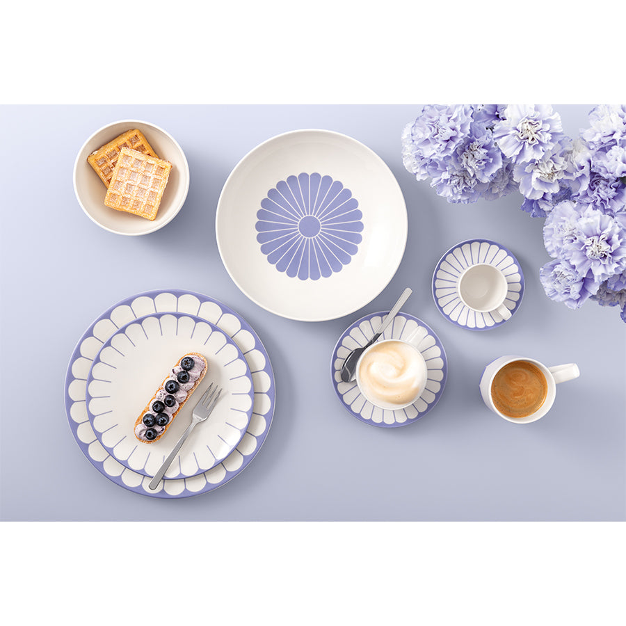 VILLEROY AND BOCH Fleur Bleu Mavi Porselen Türk Kahvesi Fincan Tabağı D’Maison 