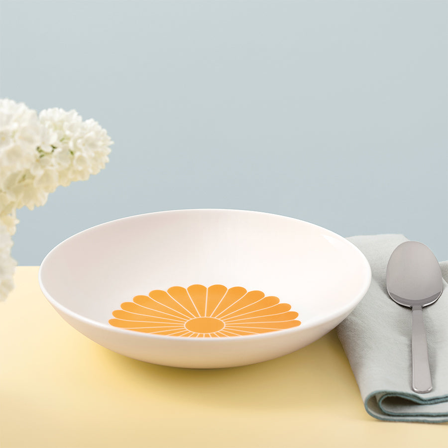 VILLEROY AND BOCH Fleur Soleil Turuncu Porselen Çukur Tabak 24 cm D’Maison 