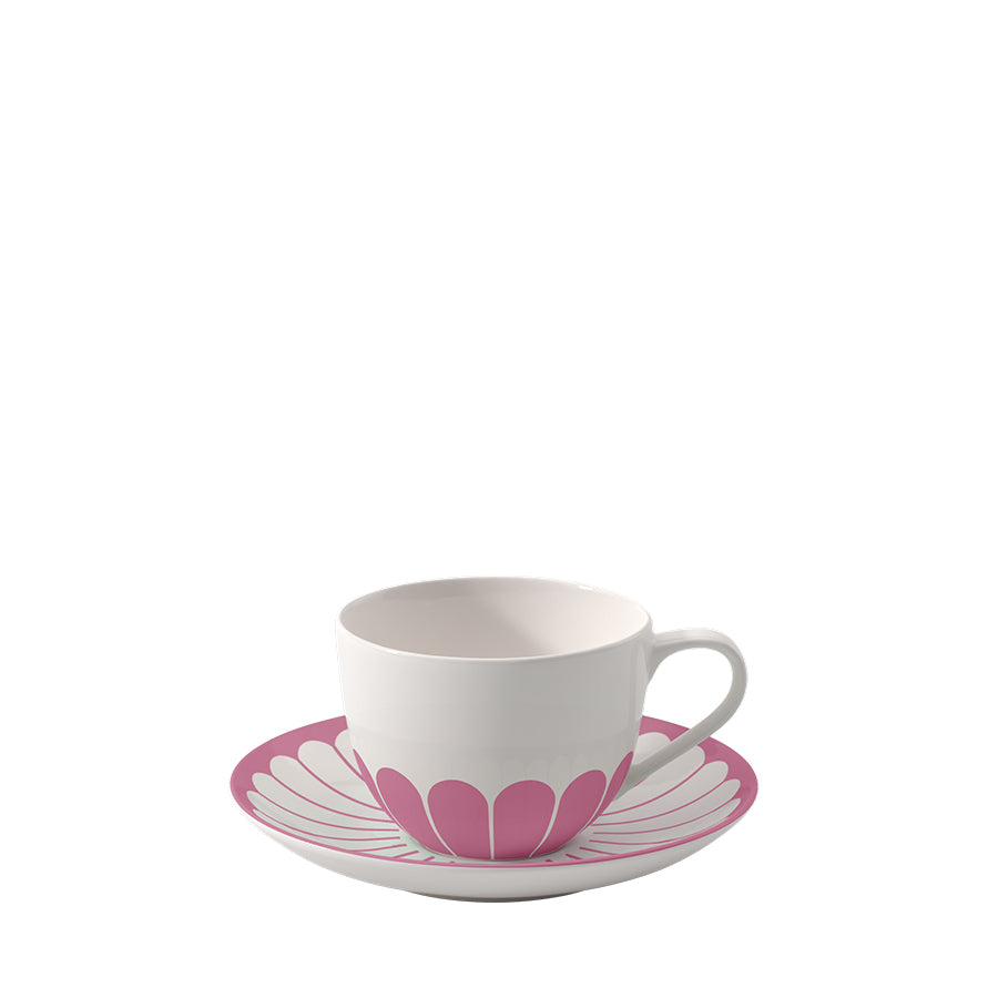 VILLEROY AND BOCH Fleur Cassis Pembe Porselen Kahve ve Çay Fincanı D’Maison 