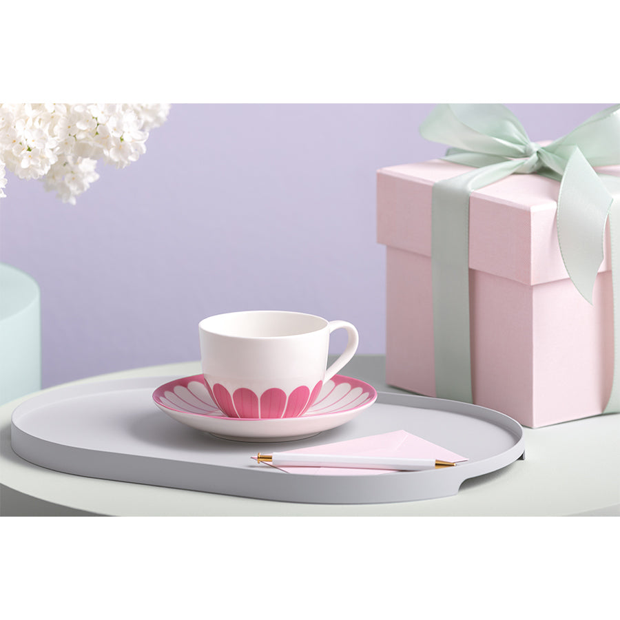 VILLEROY AND BOCH Fleur Cassis Pembe Porselen Kahve ve Çay Fincanı D’Maison 