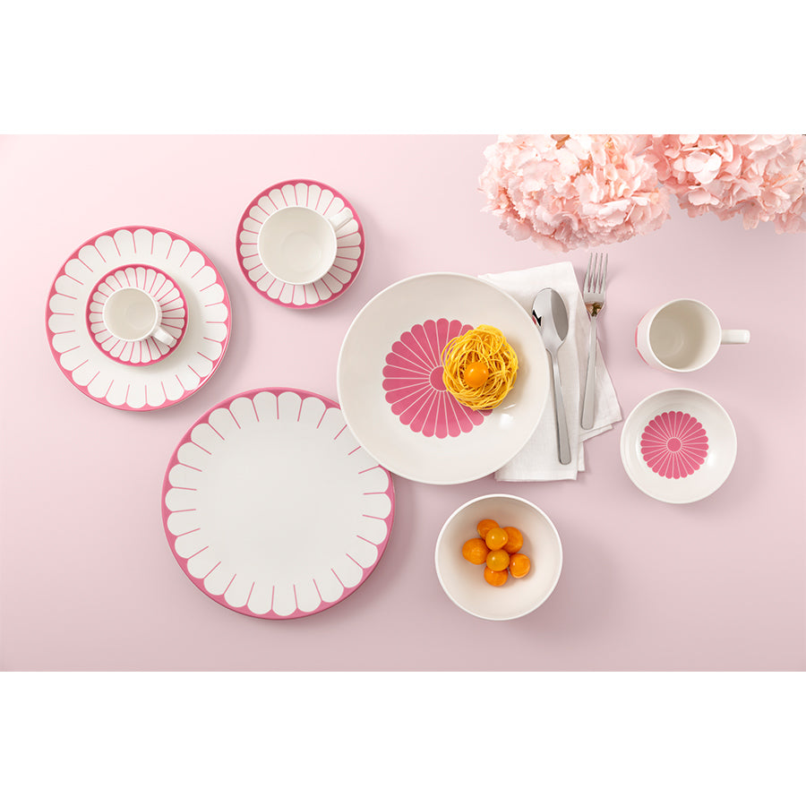 VILLEROY AND BOCH Fleur Cassis Pembe Porselen Kahve ve Çay Fincan Tabağı D’Maison 